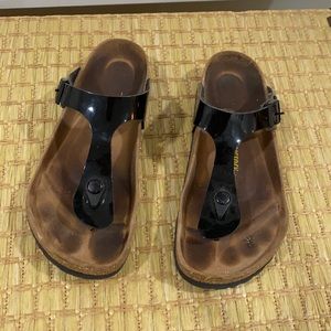 Ladies size 38 black parent thong sandal